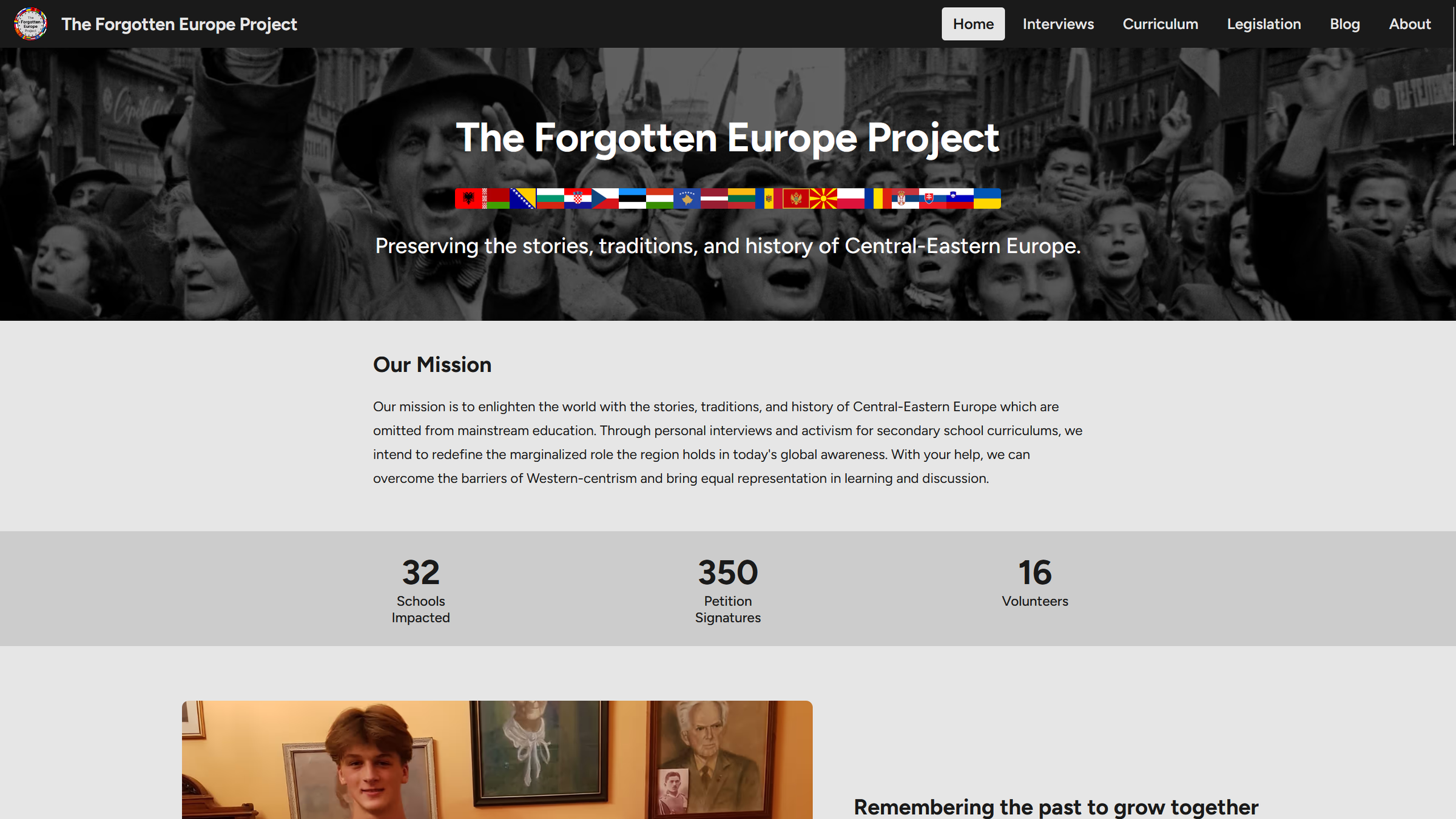 website for the forgotten europe project
