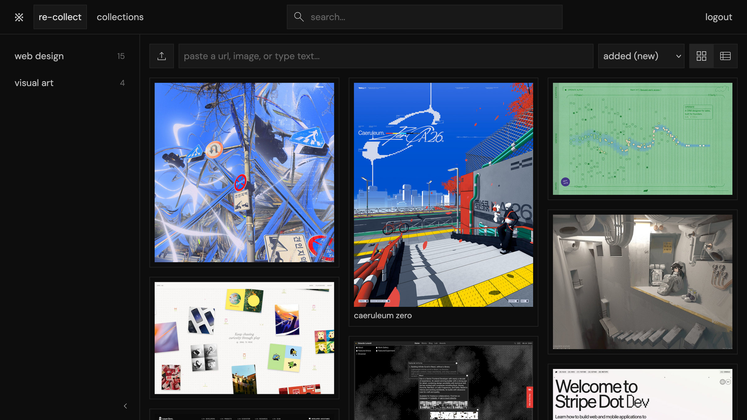 personal visual inspiration library