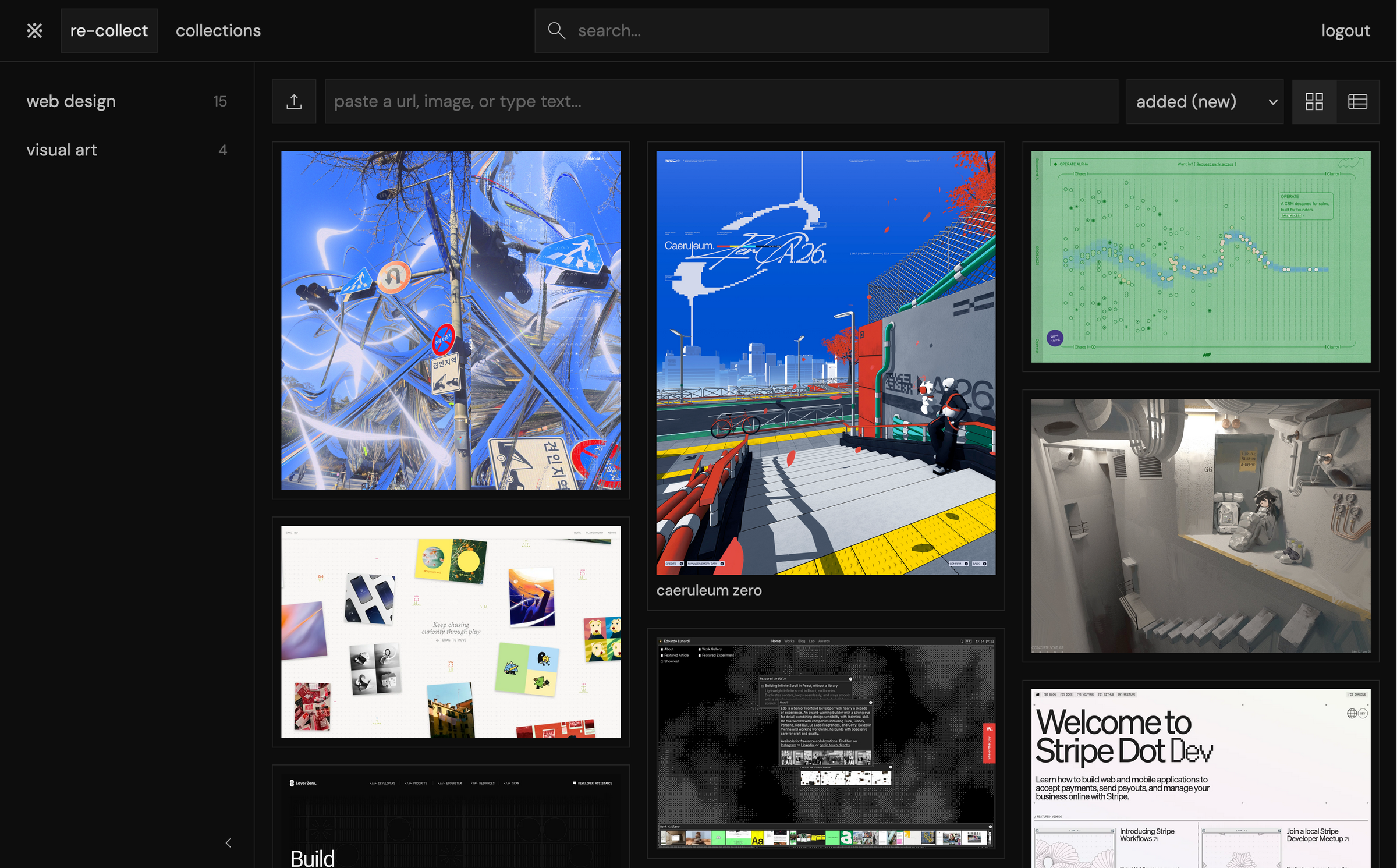 personal visual inspiration library