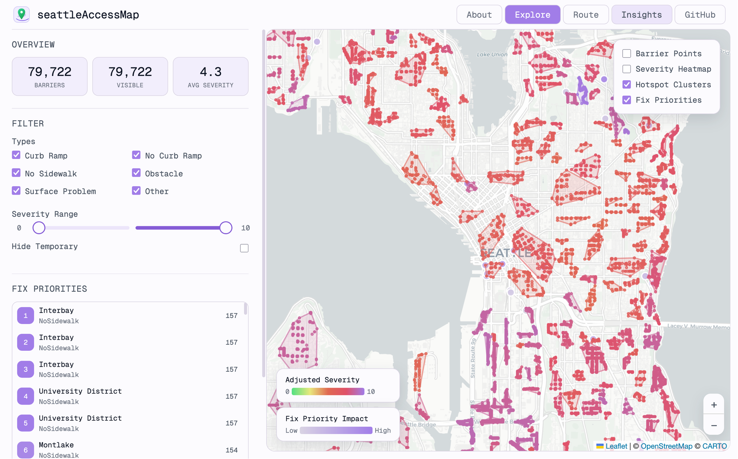 an accessibility visualization and routing tool